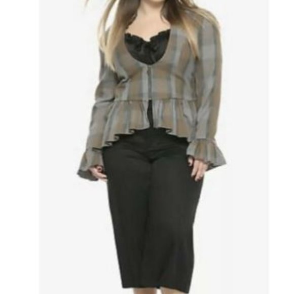 HOT TOPIC TORRID EXCLUSIVE OUTLANDER LACED PEPLUM LADIES JACKET SIZE LARGE - Picture 2 of 4